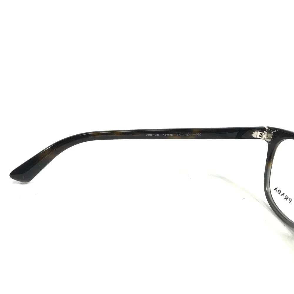 Prada Eyeglasses Frames VPR 14R TKT-1O1 Brown Gray Round Cat Eye 52-16-140